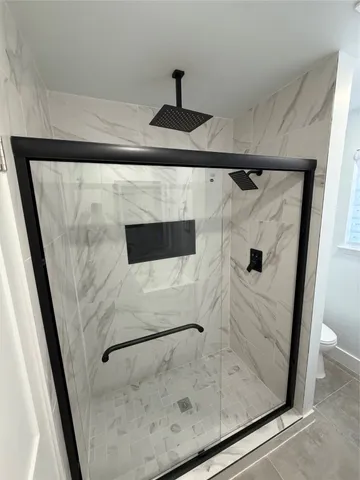 a bathroom with a shower