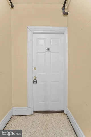 an empty room with closet