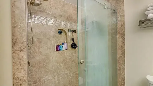 a bathroom with a shower
