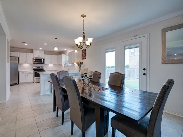 a view of a dining room and livingroom view