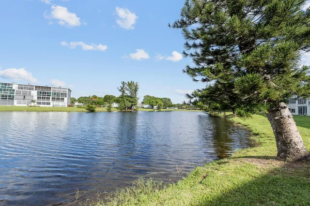 a view of a lake with houses