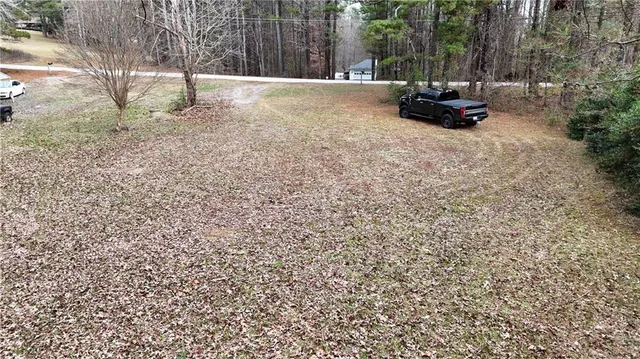 a house view with a backyard