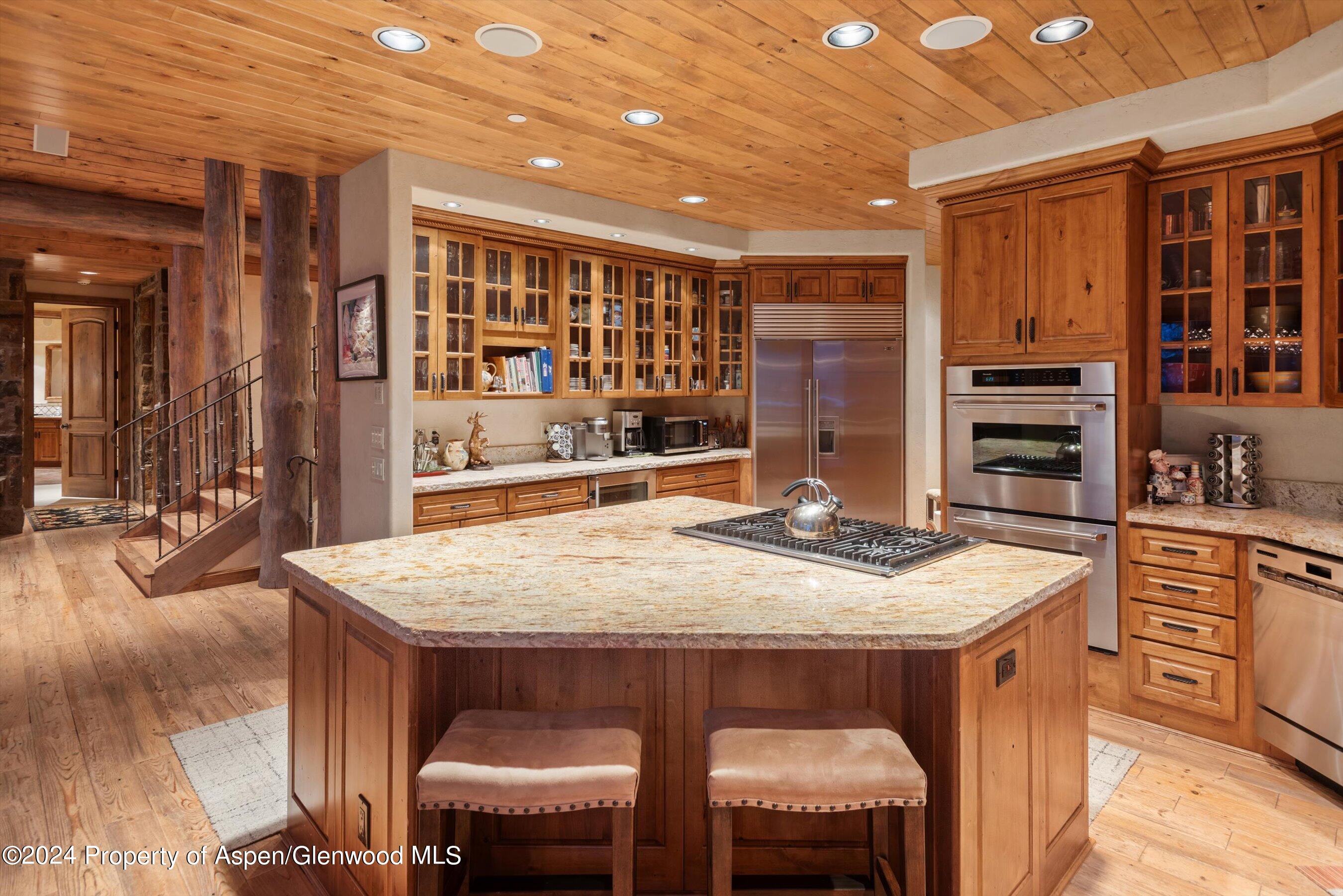 395 Silverlode Drive Aspen, CO 81611 - Photo 7 of 19 a kitchen with stainless steel appliances granite countertop a stove and a refrigerator