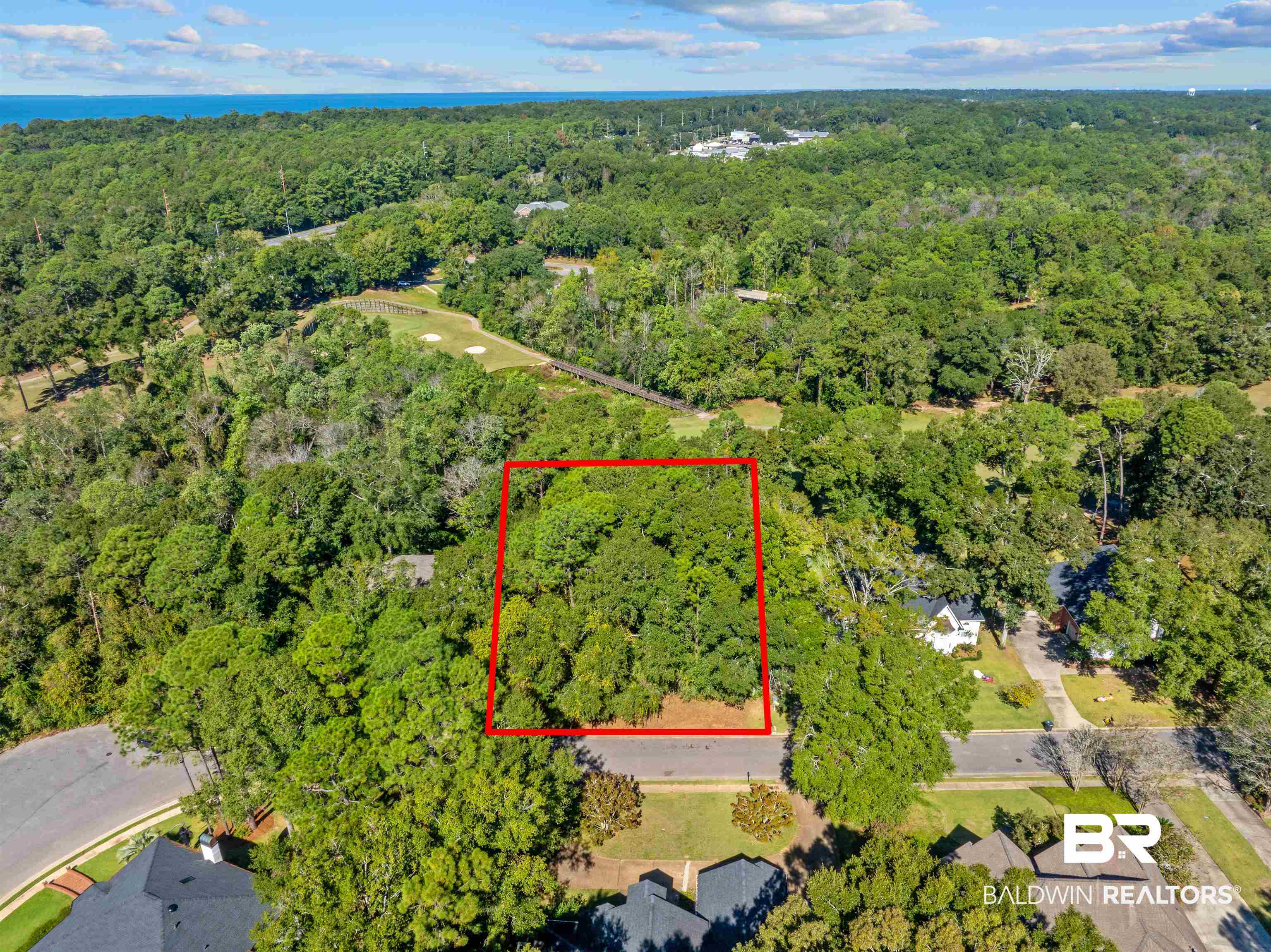 116 McIntosh Bluff Road Fairhope, AL 36532 - Photo 1 of 17 View of property location featuring property boundaries highlighted and a forest