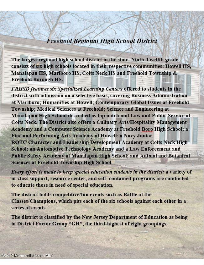 18 Becket Road Manalapan, NJ 07726 - Photo 61 of 61 Freehold Regional High School District