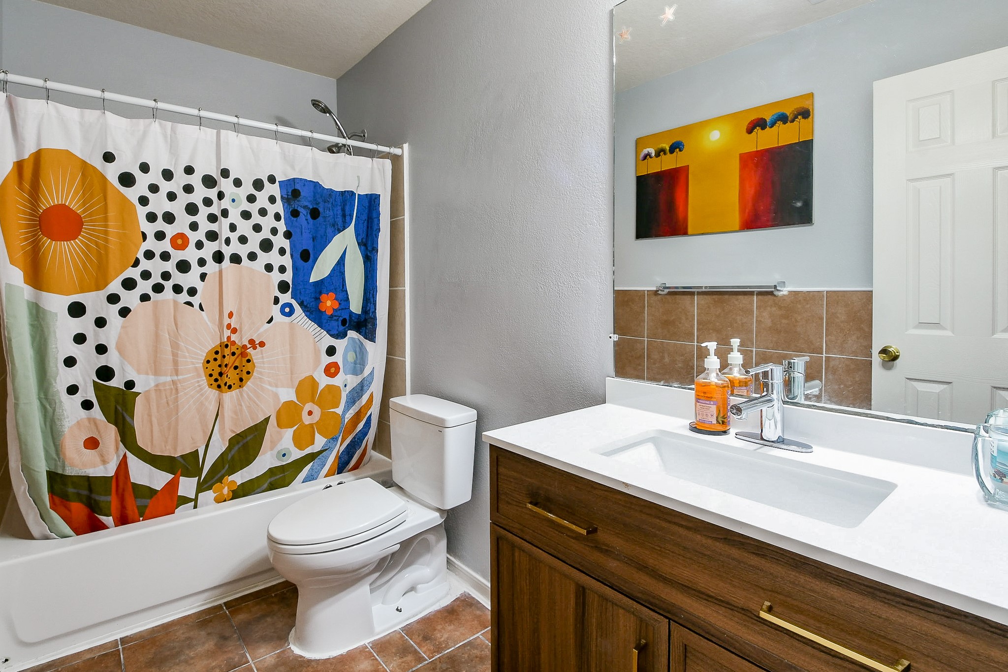 5818 Turmeric Drive Baytown, TX 77521 - Photo 39 of 50 a bathroom with a sink mirror vanity and toilet