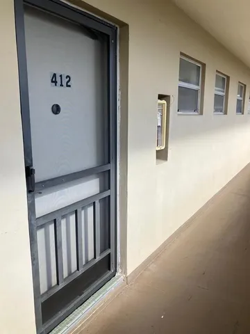 a view of a wooden door