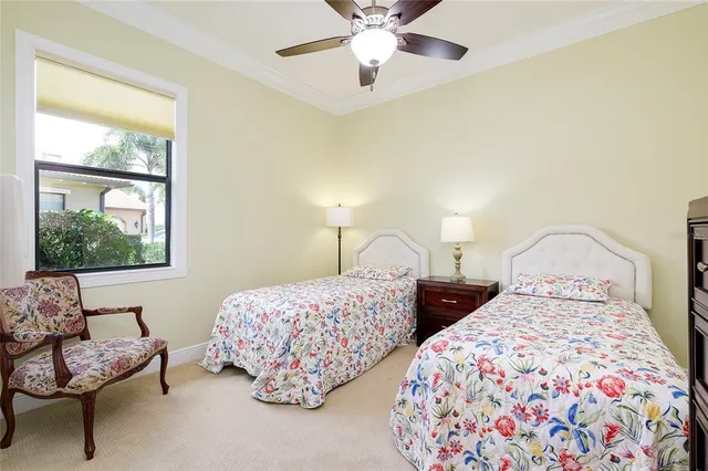 a view of swimming pool with outdoor seating and lake view