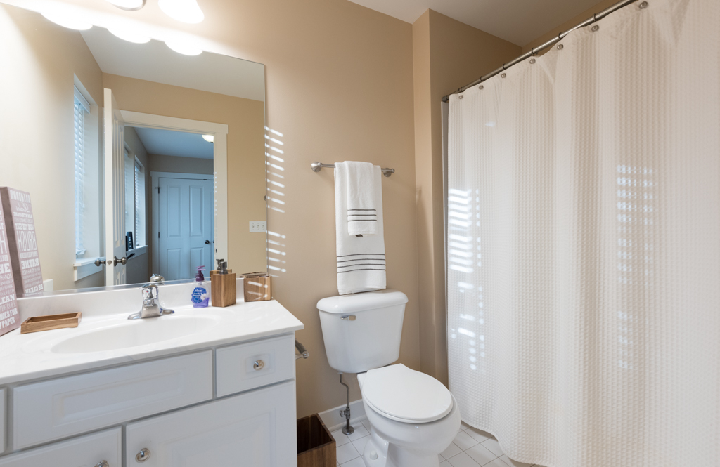 1004 Harris Road Grayslake, IL 60030 - Photo 17 of 24 a bathroom with a sink a toilet and shower curtain