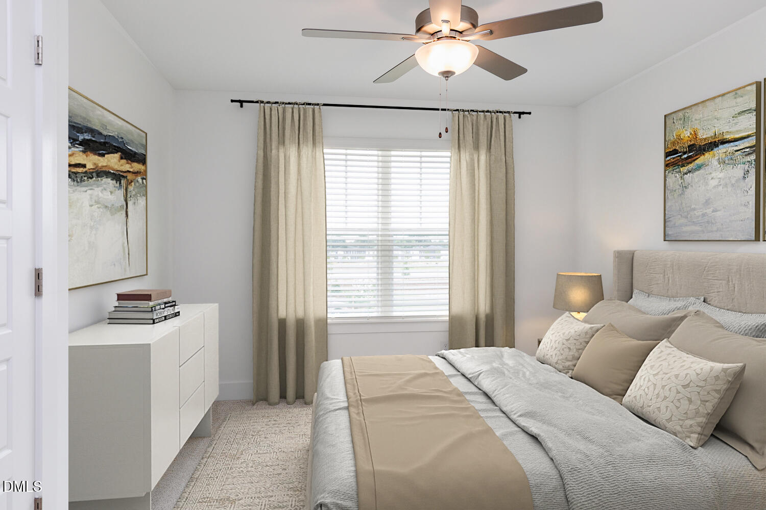 35 Silver Pne Drive Angier, NC 27501 - Photo 32 of 41 a bedroom with a bed and a chandelier