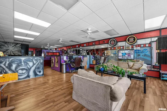 a view of a chairs in a room