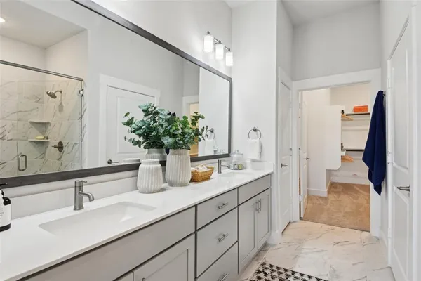 a view of a livingroom with furniture and wooden floor