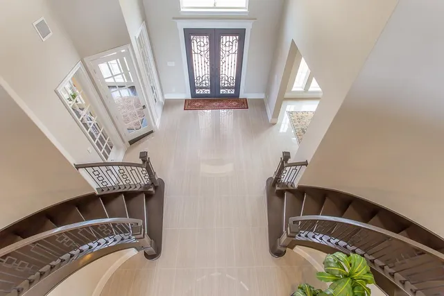 a view of an entryway with a fan