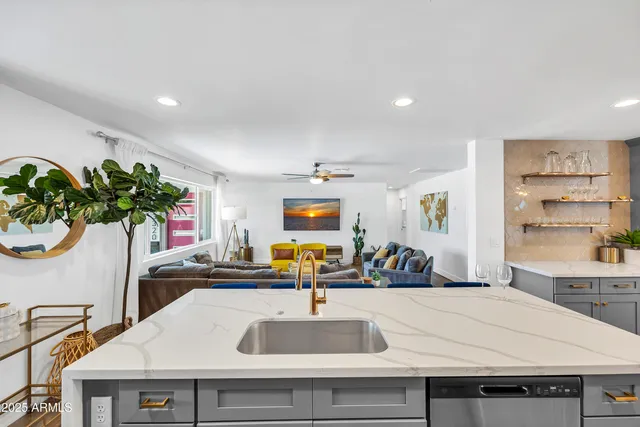 a living room with a couch and a flat screen tv