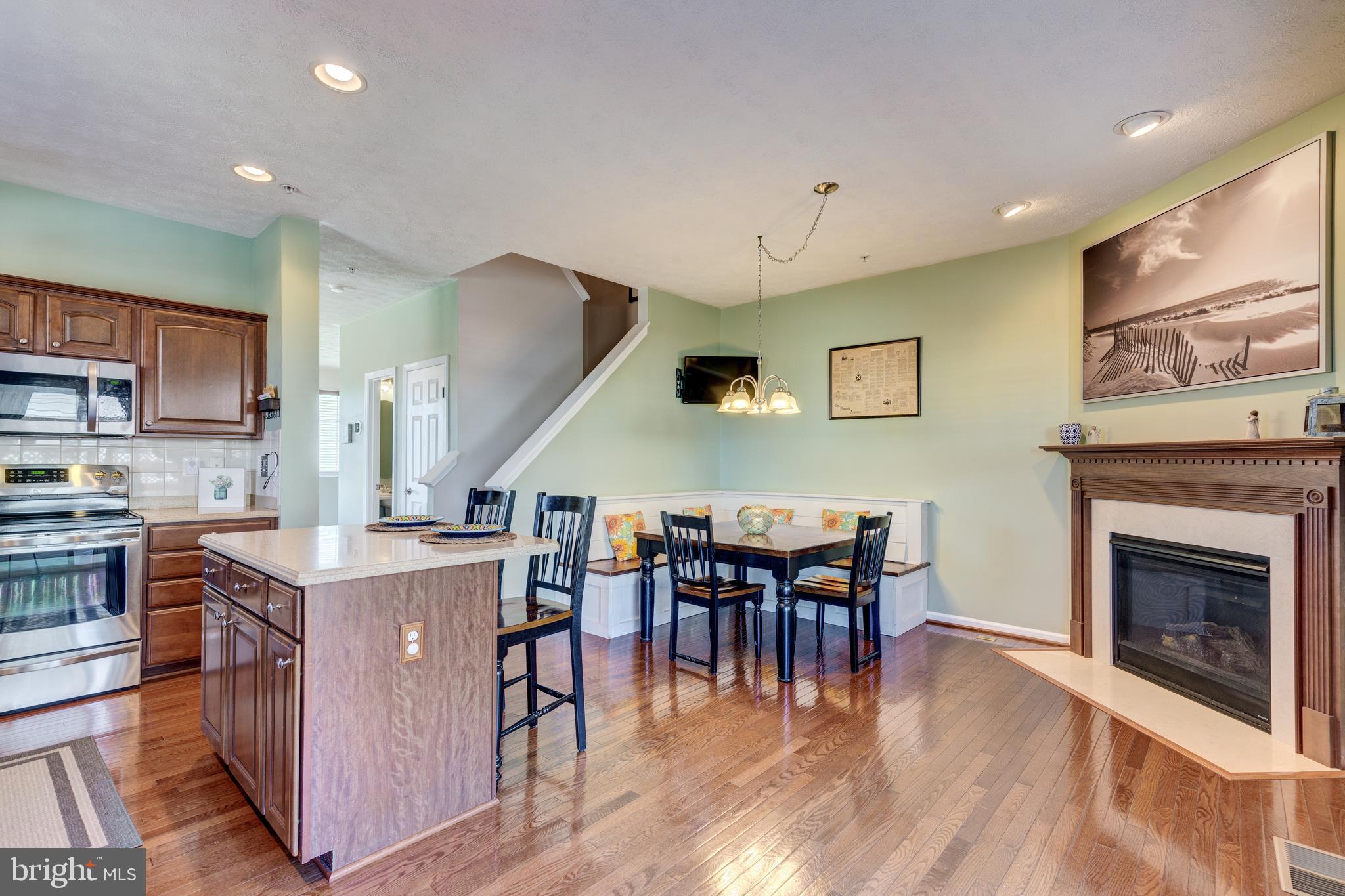 9809 Biggs Road Middle River, MD 21220 - Photo 9 of 33 Kitchen/Dining Room w/Gas Fireplace