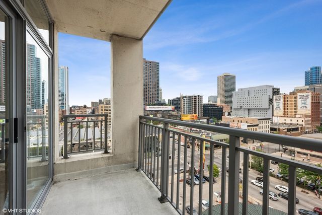 a view of city from a balcony
