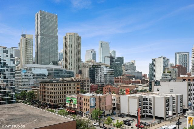 a city view with tall buildings