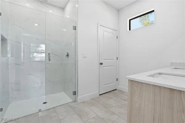 a bathroom with a shower
