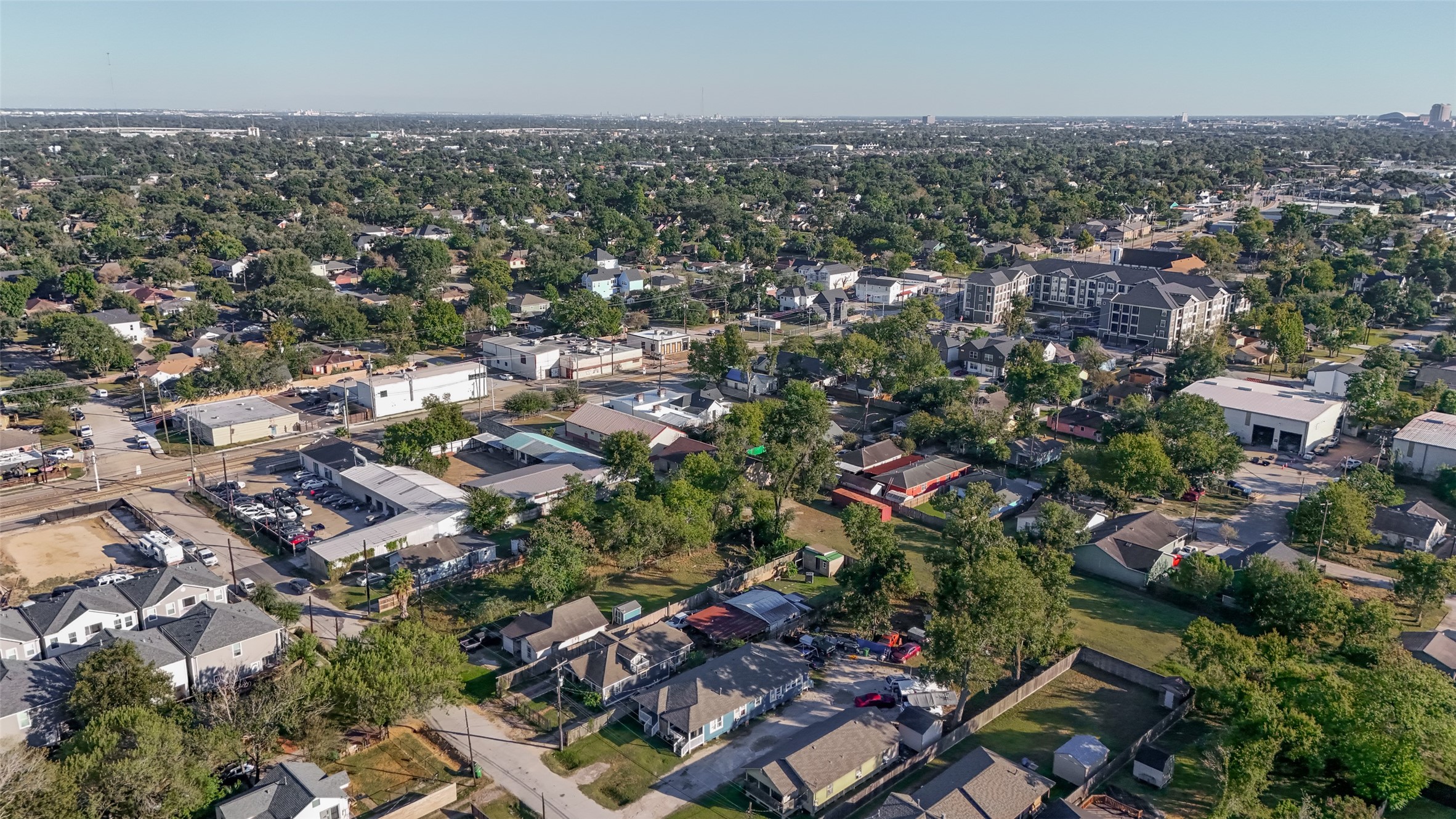 119 Sylvester Road Houston, TX 77009 - Photo 10 of 16 an aerial view of a city with lots of residential buildings