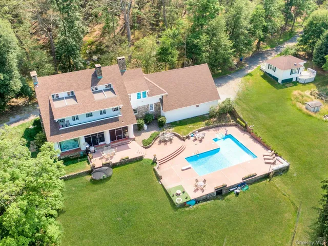 an aerial view of a house