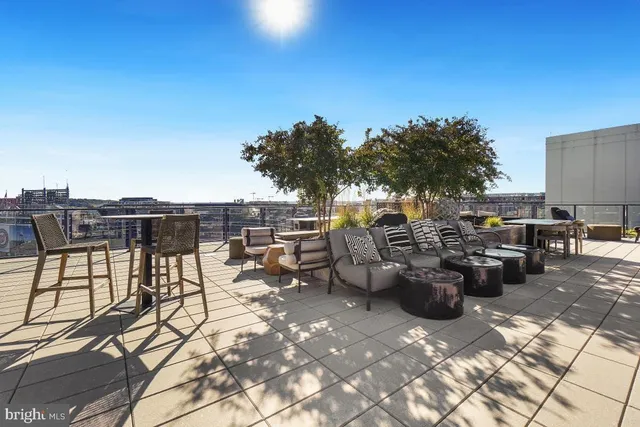 a view of outdoor space with seating