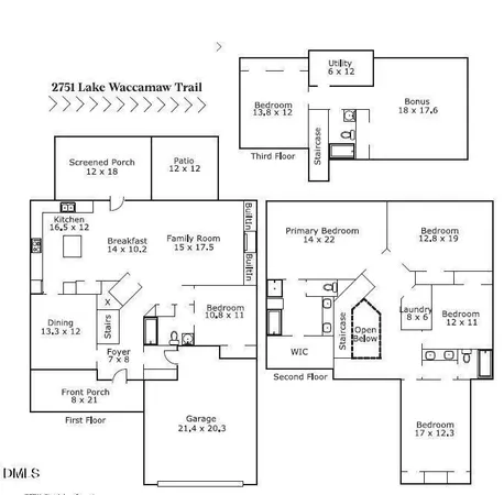 $787,000 | 2751 Lake Waccamaw Trail, Apex, NC 27502