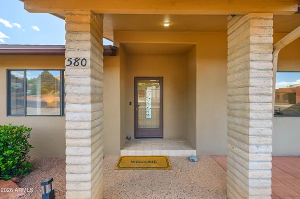 a view of a door of the house