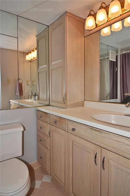 1160 Bower Hill Road, Unit 310A Pittsburgh, PA 15243 - Photo 19 of 46 a bathroom with a sink a toilet and mirror