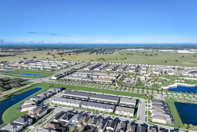 an aerial view of multiple house