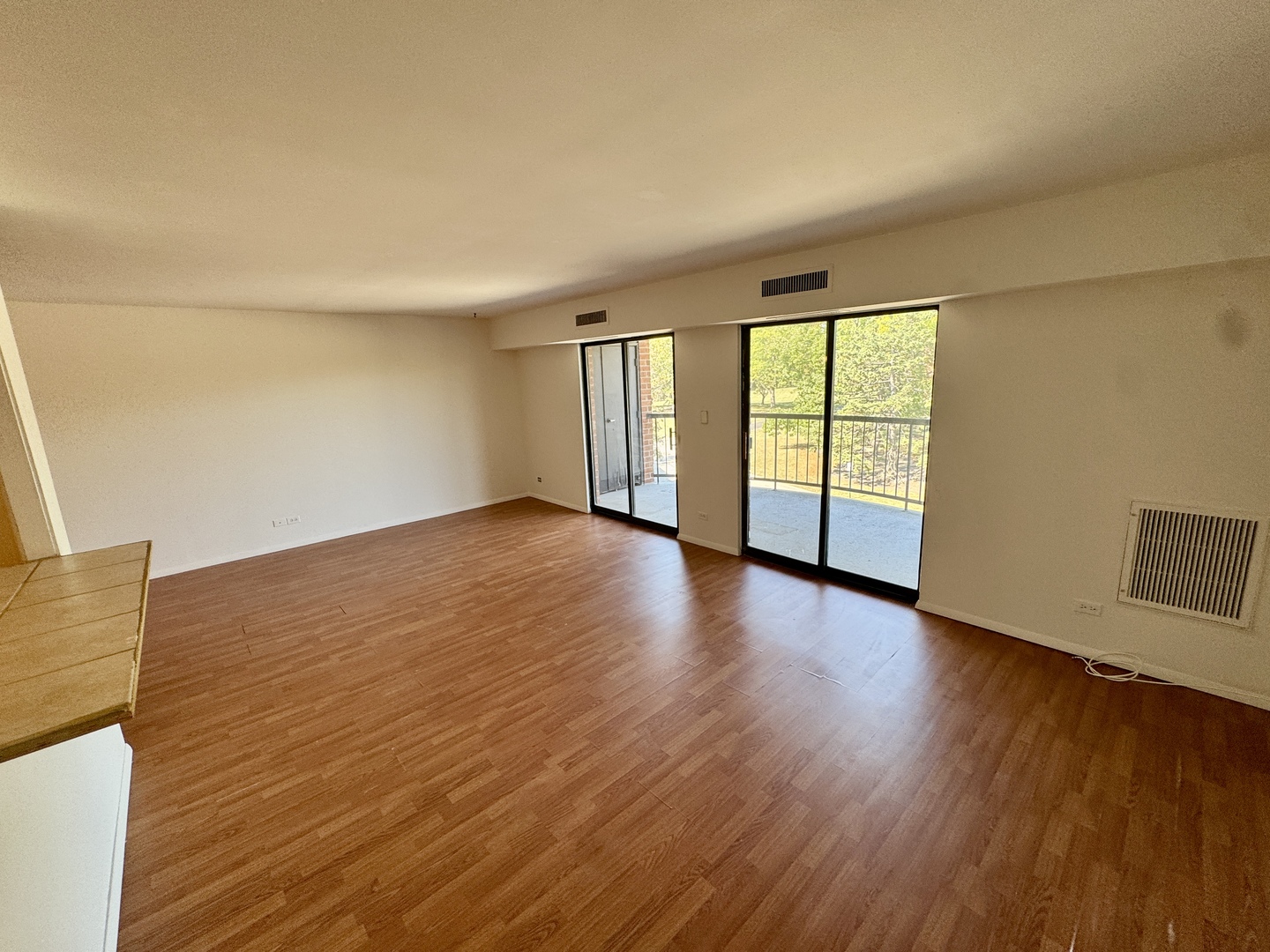1415 East Central Road, Unit 301A Arlington Heights, IL 60005 - Photo 3 of 11 a view of an empty room with wooden floor and a window