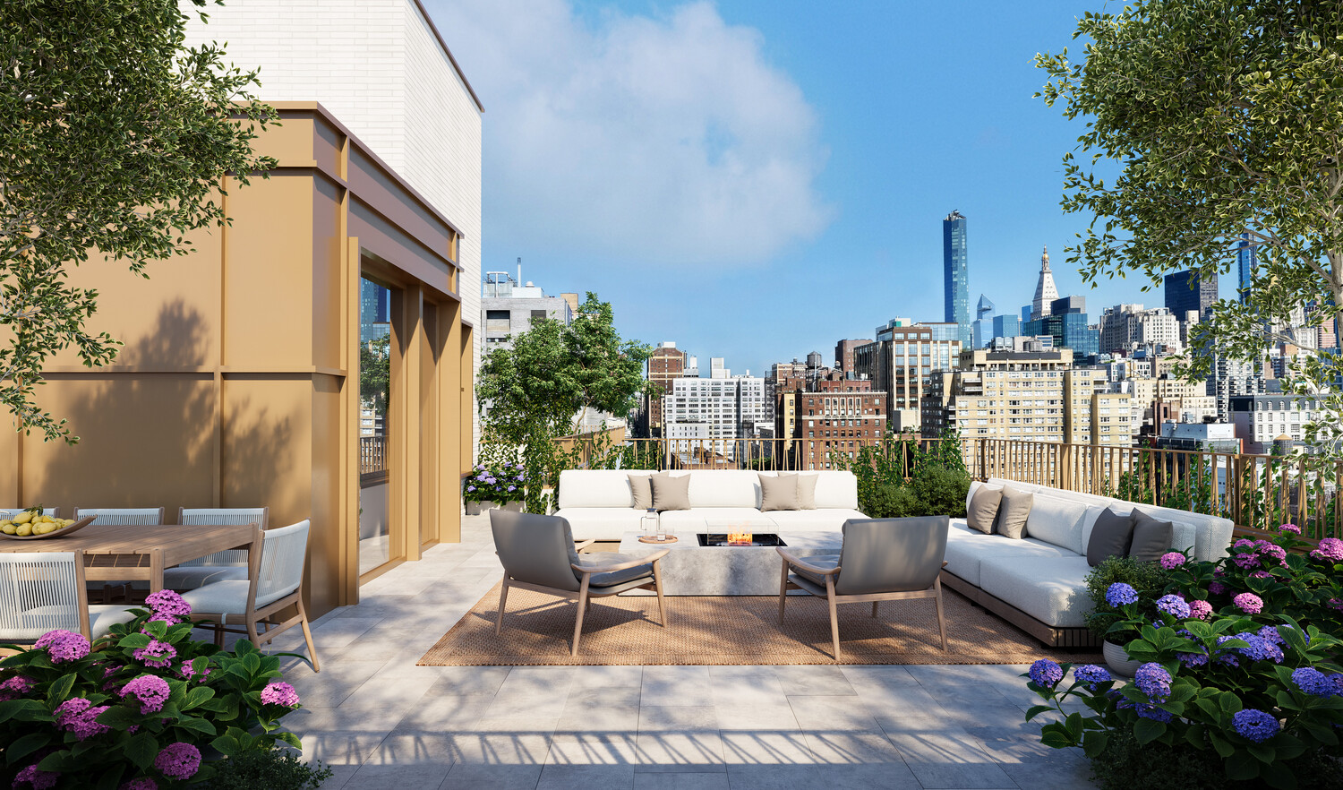 350 East 18th Street, Unit 4C Manhattan, NY 10003 - Photo 6 of 13 a building outdoor space with patio furniture and potted plants