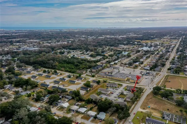 an aerial view of multiple house