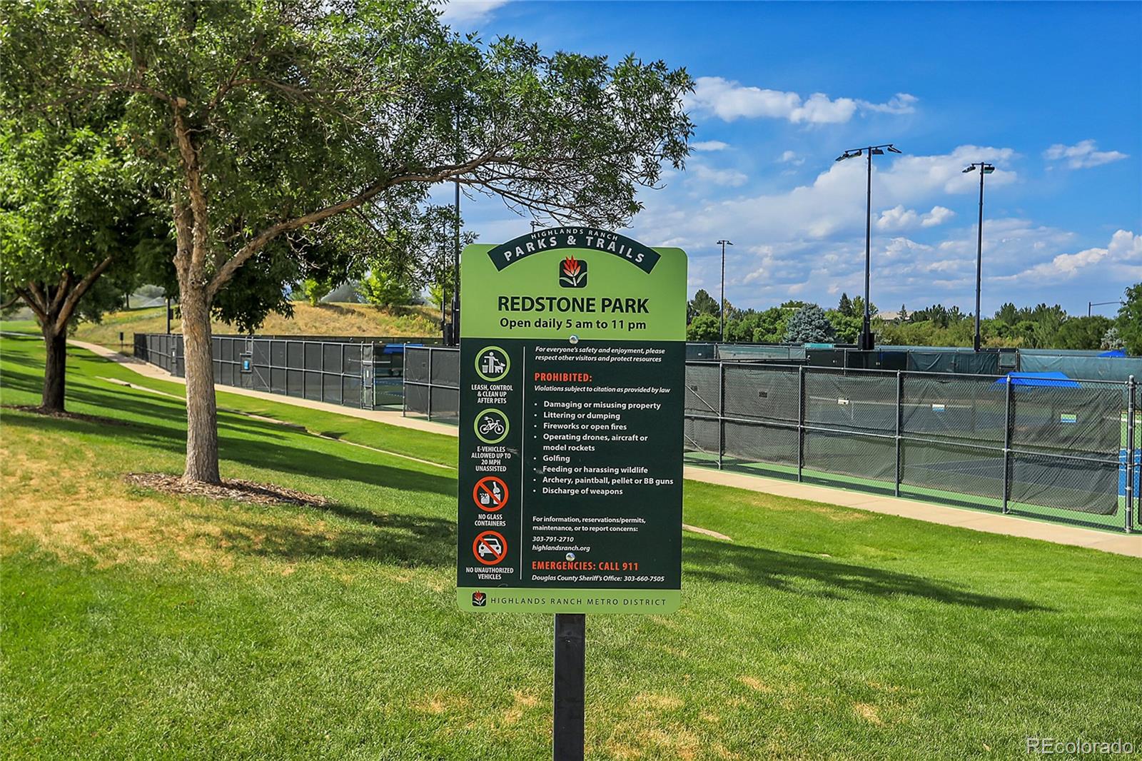 9806 South Castle Ridge Circle Highlands Ranch, CO 80129 - Photo 34 of 36 a view of a park with iron fence