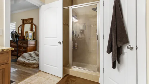 a bathroom with a shower