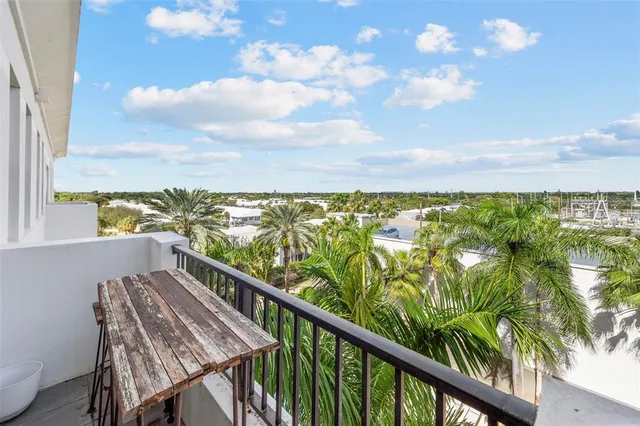 a view of sky from balcony
