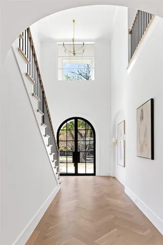 a view of an entryway with staircase