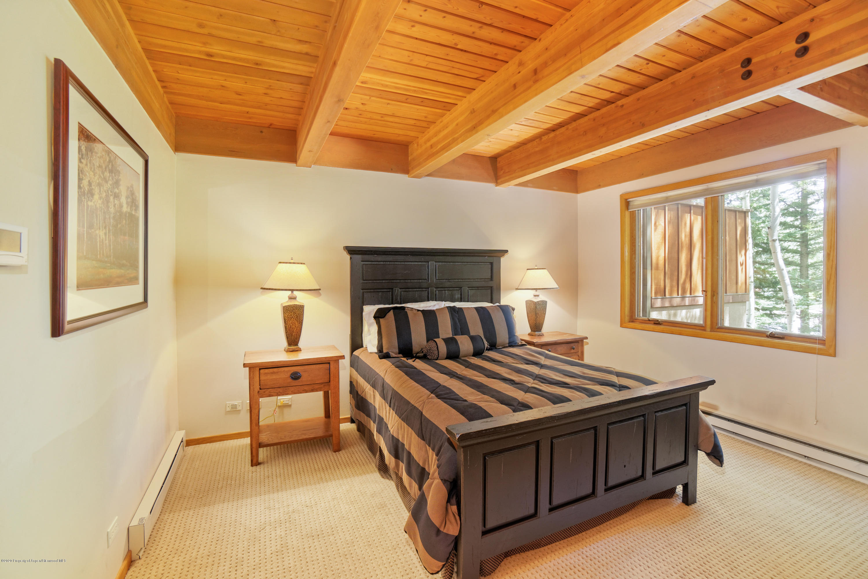 800 Ridge Road, Unit 9 Snowmass Village, CO 81615 - Photo 15 of 42 a bed room with a bed and a night stand