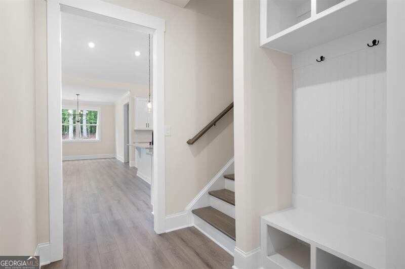 150 Doris Path Dallas, GA 30157 - Photo 7 of 36 a view of entryway with wooden floor and stair