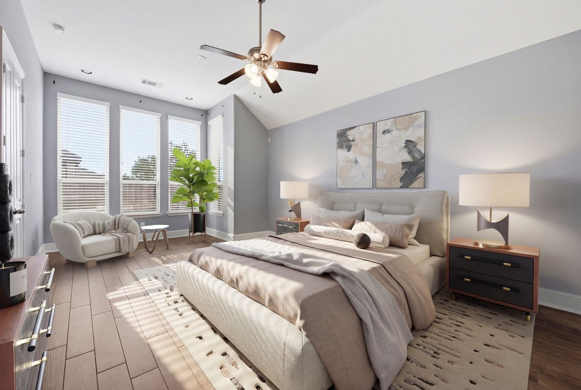 27971 Arden Trail Spring, TX 77386 - Photo 21 of 50 Sun-drenched primary bedroom with dedicated sitting area overlooking the pool. Virtually staged.