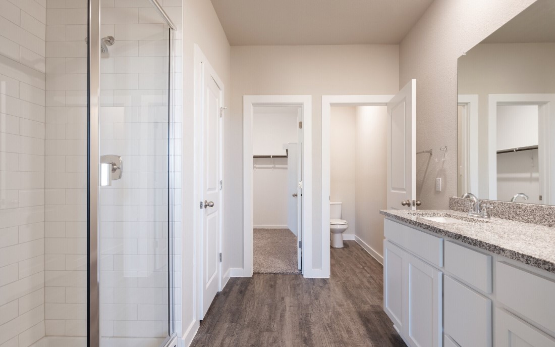 20107 Park Strip Street, Unit A Lago Vista, TX 78645 - Photo 11 of 15 a bathroom with a sink and a mirror