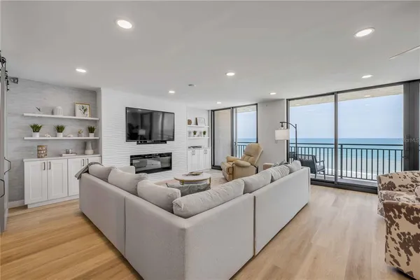 a balcony view with a outdoor space
