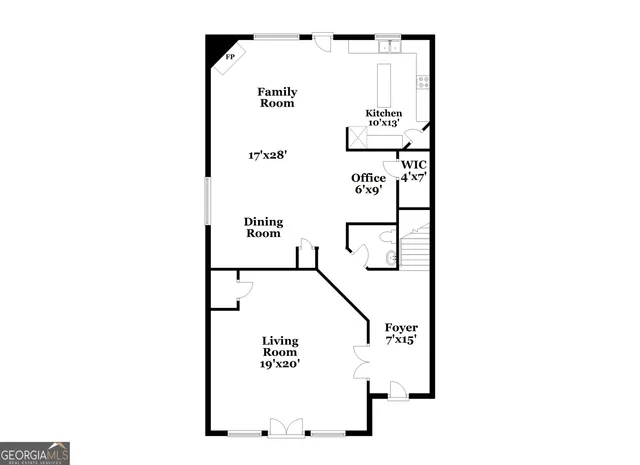 a picture of a bench in a white building