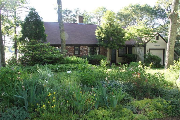 a house view with a garden space