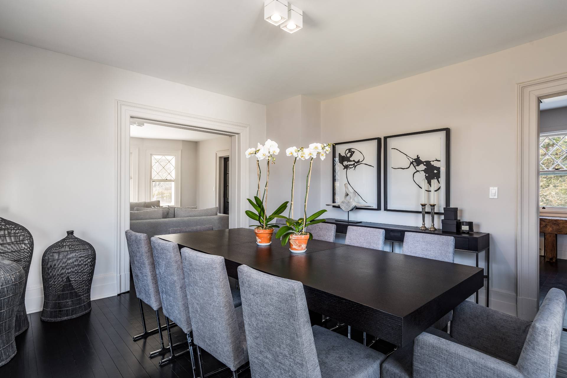 196 Maple Lane Bridgehampton, NY 11932 - Photo 18 of 25 a view of a dining room with furniture and wooden floor