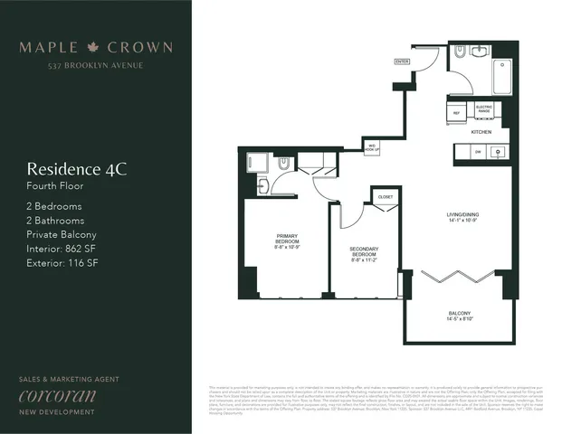 $905,000 | 537 Brooklyn Avenue, Unit 4C | Wingate