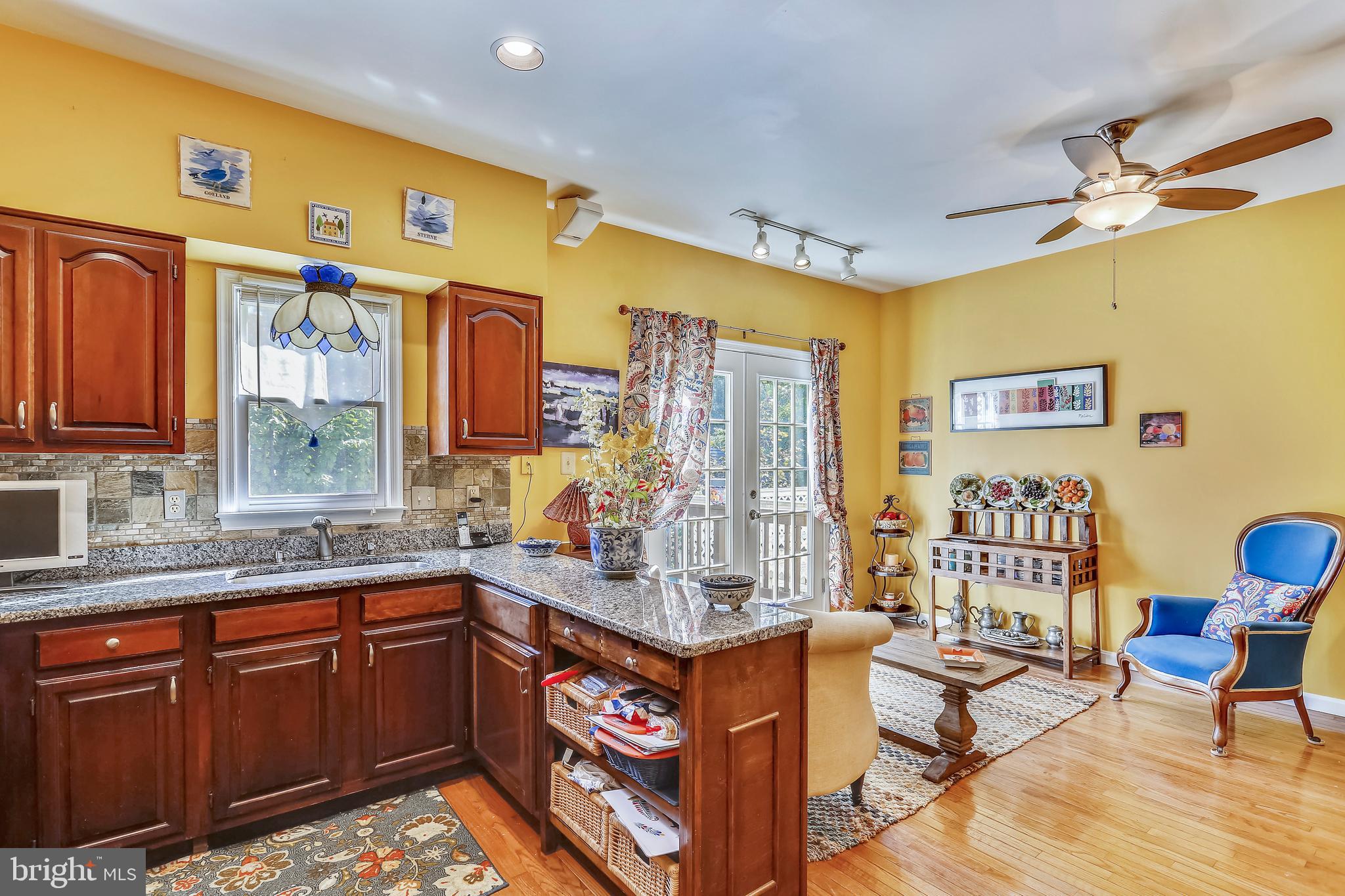 Renovated kitchen opens to family room