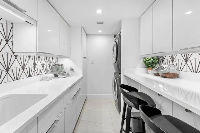 a view of balcony with furniture