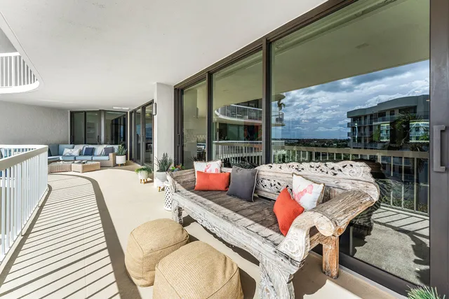 a view of lake from balcony