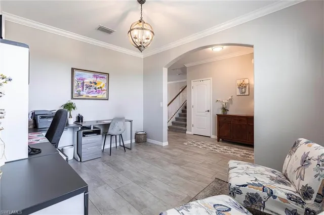 a living room with furniture