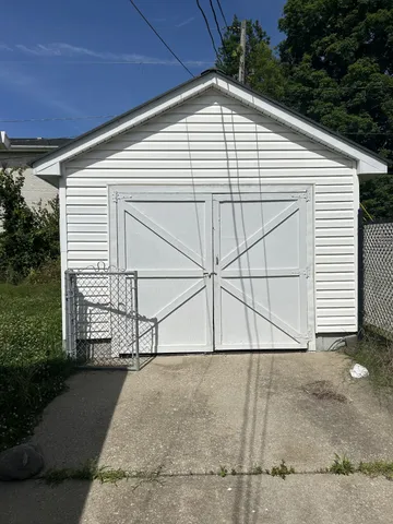 a white house with a outdoor space